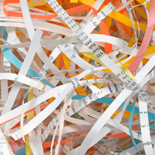 privacy notice shredded paper
